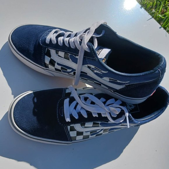 Vans blue men's size 11 skater shoes checkered - Picture 5 of 12